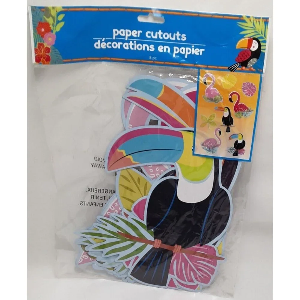 paper cutouts tropical birds
